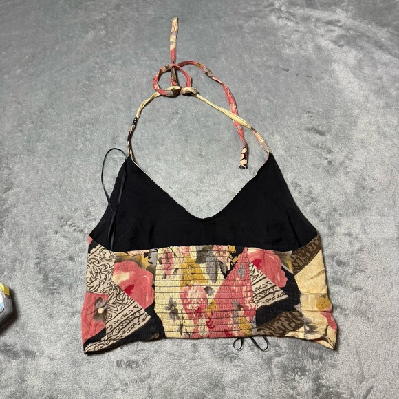 Free People Rae Halter Top, Paisley Size XS Floral Print Boho Indie - Picture 6 of 9